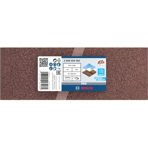 Banda de lija PRO X440, 75 x 533 mm, G80, 10 unidades