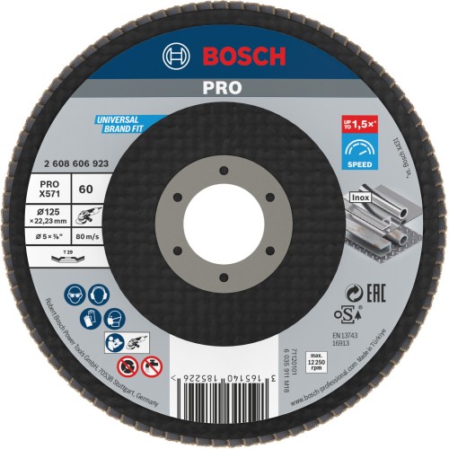Disco de láminas PRO X571, acodado, 125 mm, G60
