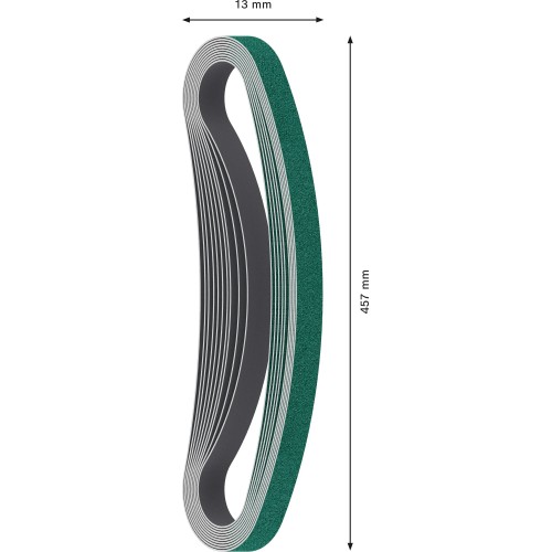 Banda de lija PRO Y580, 13 x 457 mm, G80, 10 unidades