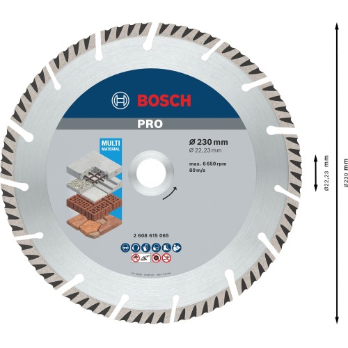 Disco de corte con diamante PRO Multi Material, 230 x 22,23 mm, 10 uds.
