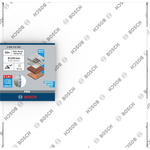 Disco de corte con diamante PRO Multi Material, 230 x 22,23 mm, 10 uds.