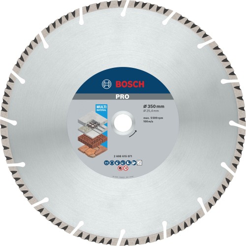Disco de corte con diamante PRO Multi Material, 350 x 25,4 mm
