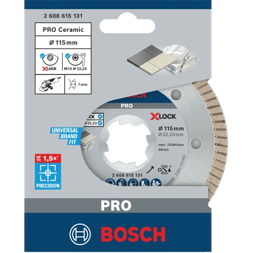 Disco de diamante PRO Ceramic X-Lock, 115 x 22,23 mm, 22,23 mm