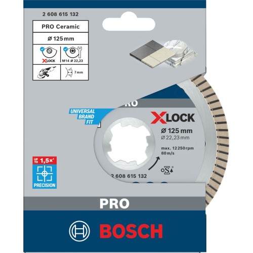 Disco de diamante PRO Ceramic X-Lock, 125 x 22,23 mm, 22,23 mm