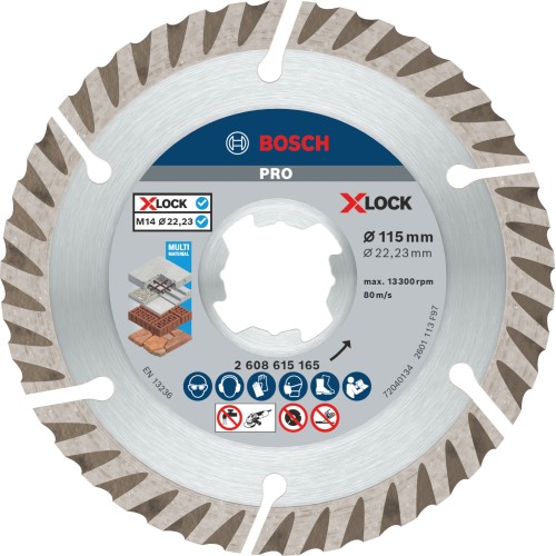 Disco de diamante PRO Multi Material X-Lock, 115 x 22,23 mm, 22,23 mm