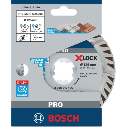 Disco de diamante PRO Multi Material X-Lock, 125 x 22,23 mm, 22,23 mm