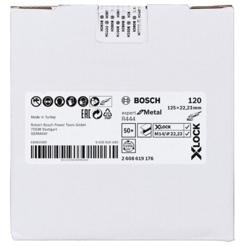 Discos de lija de fibra X-LOCK, Ø de 125 mm, G 120, R444, Expert for Metal, 1 pieza