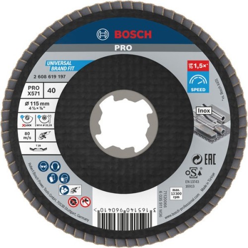 Disco de láminas PRO X571, acodado, 115 mm, G40, X-Lock
