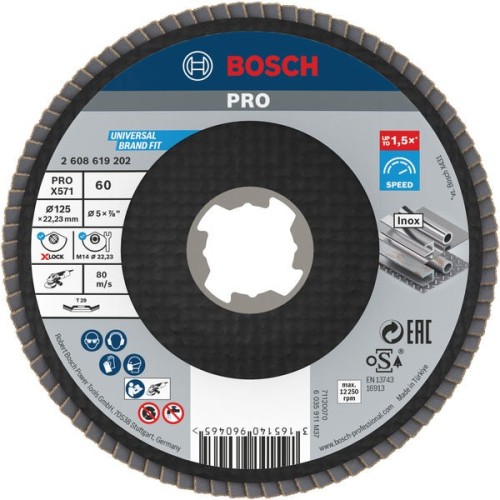 Disco de láminas PRO X571, acodado, 125 mm, G60, X-Lock