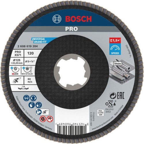 Disco de láminas PRO X571, acodado, 125 mm, G120, X-Lock