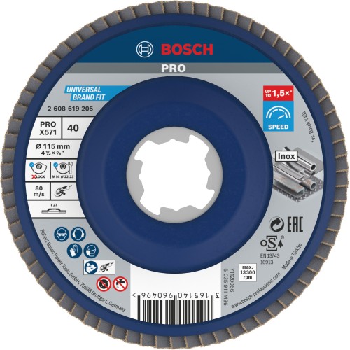 Disco de láminas PRO X571, fresa recta, 115 mm, G40, X-Lock