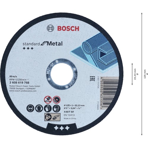 Disco de corte recto Standard for Metal 125 mm, 22,23 mm