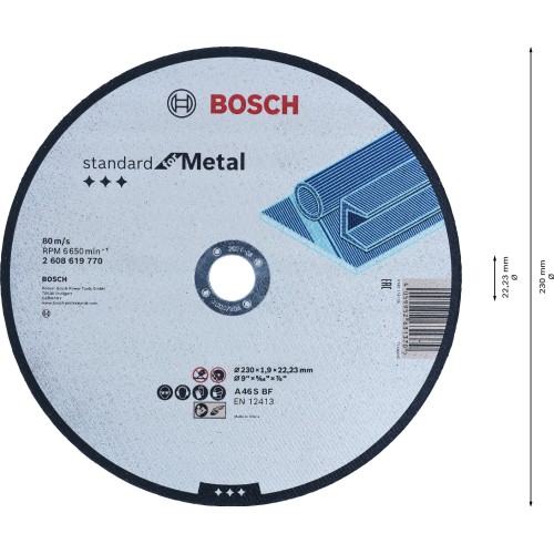 Disco de corte recto Standard for Metal 230 mm, 22,23 mm