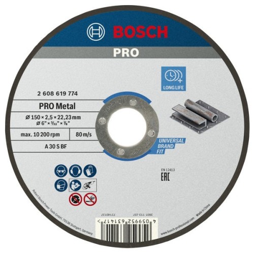 Disco de corte abrasivo PRO Metal, 150 x 2,5 x 22,23 mm