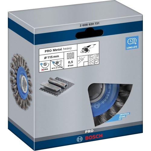 Disco de alambre PRO Metal heavy X-Lock, 115 x 0,5 mm, con rosca
