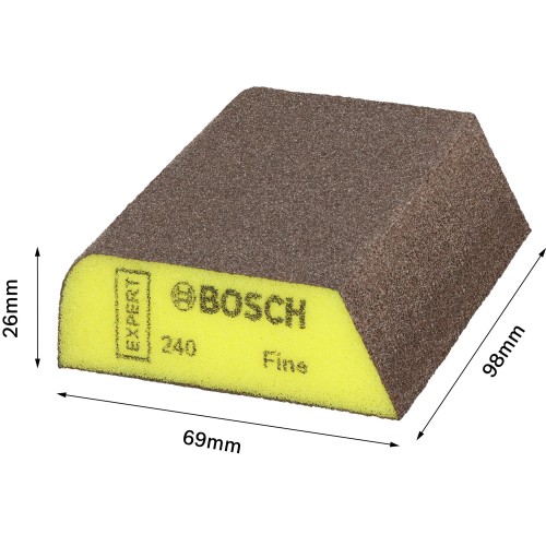 Taco de lija de espuma EXPERT Combi S470 de 69 x 97 x 26 mm, fino