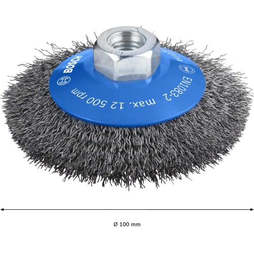 Cepillo cónico PRO Metal clean, 100 x 0,3 mm, rosca