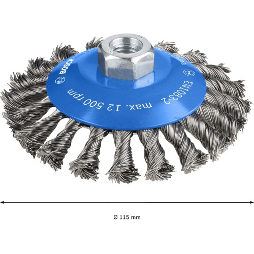 Cepillo cónico PRO Metal heavy, 115 x 0,5 mm, rosca