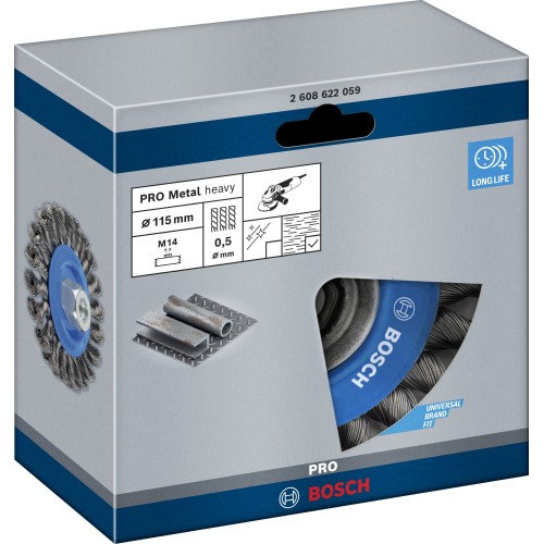 Disco de alambre PRO Metal heavy, 115 x 0,5 mm, rosca