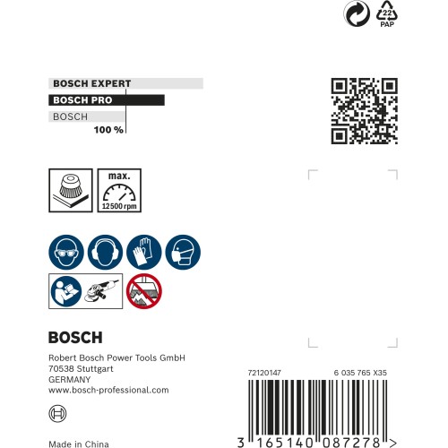 Cepillo de vaso PRO Stainless Steel clean, 65 x 0,3 mm, rosca