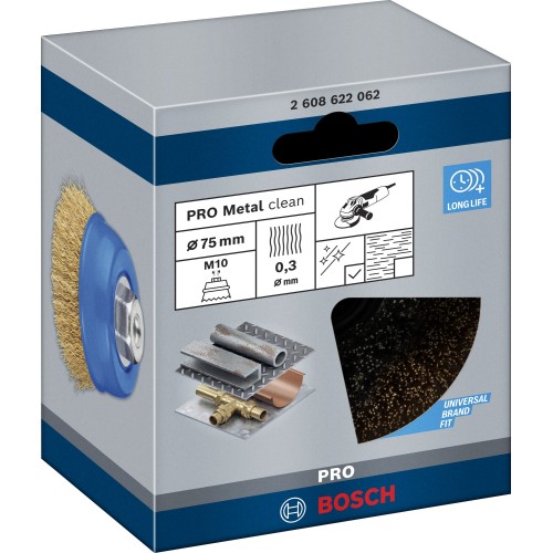 Cepillo de vaso PRO Multi Material clean, 75 x 0,3 mm, con rosca