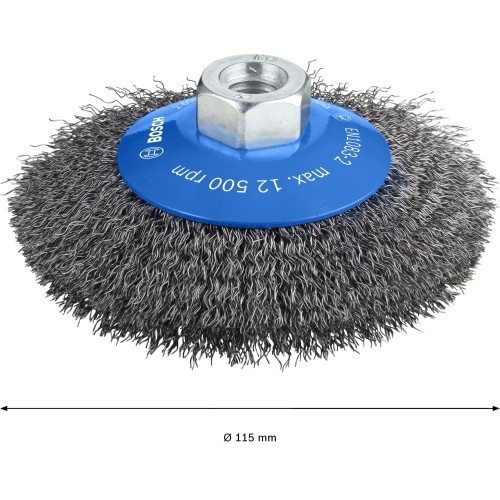 Cepillo cónico PRO Metal clean, 115 x 0,3 mm, rosca
