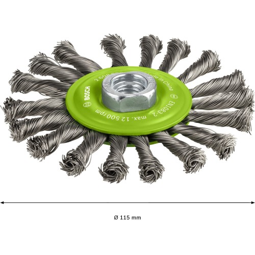 Disco de alambre PRO Stainless Steel heavy, 115 x 0,5 mm, rosca