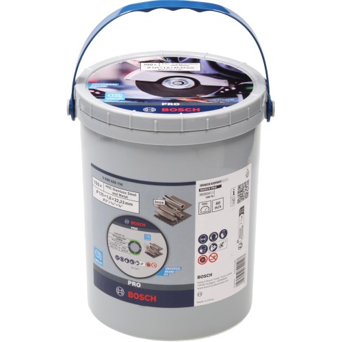 Disco de corte PRO Stainless Steel and Metal, 125 x 1,6 x 22,23 mm, fresa recta, 100 unidades