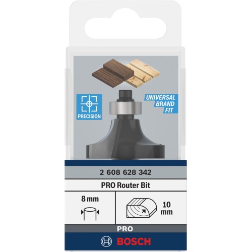 Broca fresadora para redondeo PRO, R 10, vástago de 8 mm
