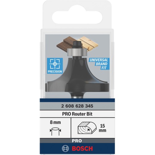 Broca fresadora para redondeo PRO, R 15, vástago de 8 mm