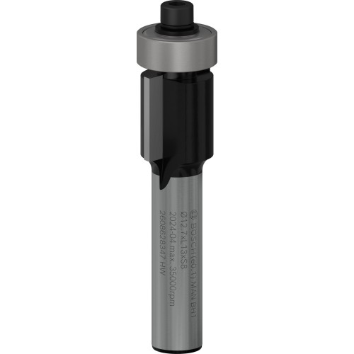 Broca fresadora de recorte al ras PRO con cojinete inferior, Ø 12,7 x L 13, vástago de 8 mm