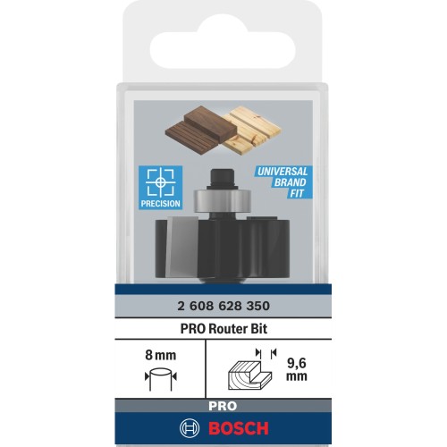 Broca fresadora PRO para rebajes, 9,6 mm, vástago de 8 mm