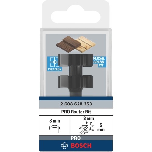 Broca para uniones de lengüetas PRO, Ø 25 x L 5, vástago de 8 mm