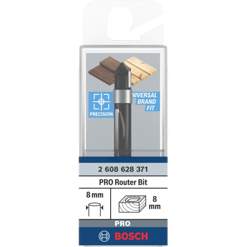 Broca fresadora piloto PRO para paneles, Ø 8 x L 18,6, vástago de 8 mm