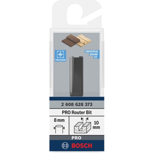 Broca fresadora recta PRO, dos acanaladuras, Ø 10 x L 25, vástago de 8 mm
