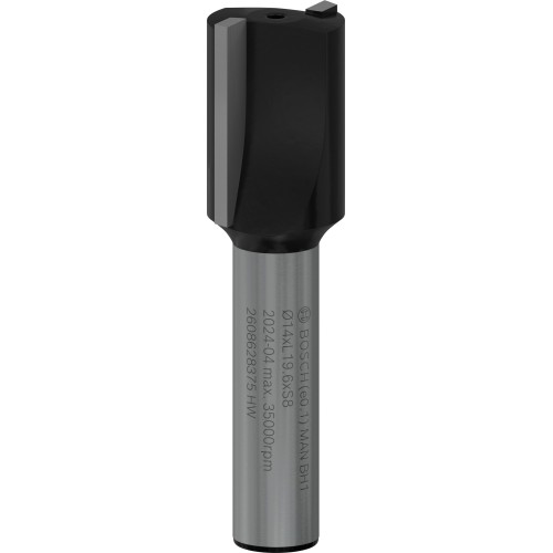 Broca fresadora recta PRO, dos acanaladuras, Ø 14 x L 19,6, vástago de 8 mm