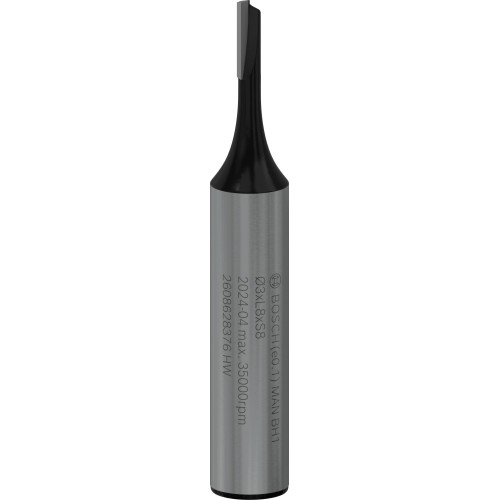 Broca fresadora recta PRO, una acanaladura, Ø 3 x L 8, vástago de 8 mm