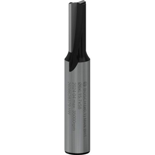 Broca fresadora recta PRO, dos acanaladuras, Ø 6 x L 15,7, vástago de 8 mm