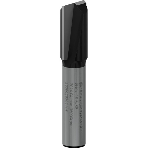 Broca fresadora recta PRO, dos acanaladuras, Ø 10 x L 19,6, vástago de 8 mm