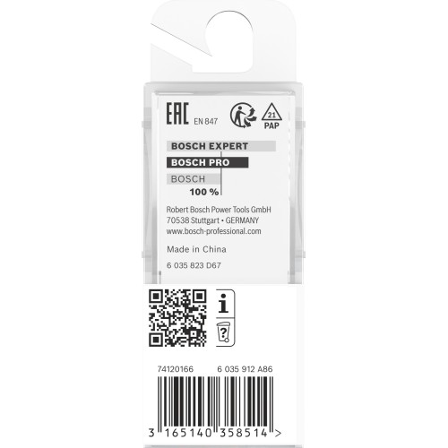 Broca fresadora recta PRO, dos acanaladuras, Ø 20 x L 24,6, vástago de 8 mm