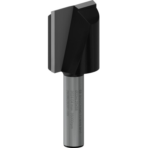 Broca fresadora recta PRO, dos acanaladuras, Ø 22 x L 24,6, vástago de 8 mm
