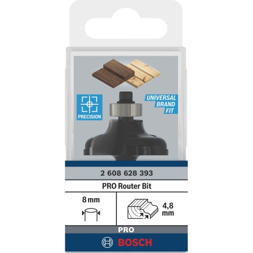 Broca fresadora PRO para moldura romana clásica, R 4,8, vástago de 8 mm