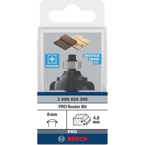 Broca fresadora PRO para moldura clásica, R 4,8, vástago de 8 mm