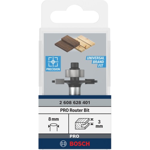 Broca fresadora para ranuras PRO, L 3, vástago de 8 mm