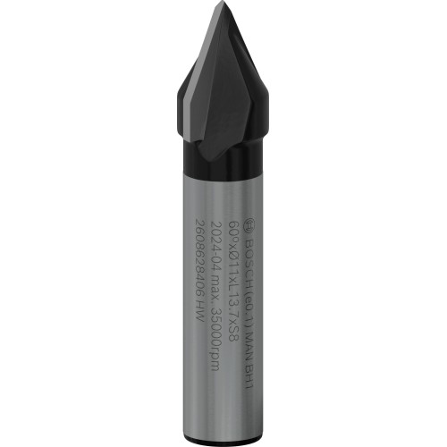 Broca fresadora PRO para ranuras en V, 60° x Ø 11, vástago de 8 mm