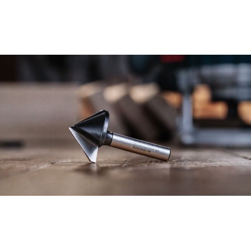 Broca fresadora PRO para ranuras en V, 90° x Ø 16, vástago de 8 mm