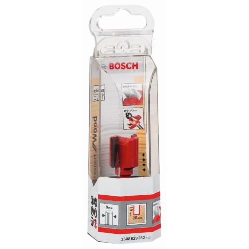 Fresa recta Expert for Wood, carburo, 8 mm, D1 20 mm, L 19 mm, G 56 mm