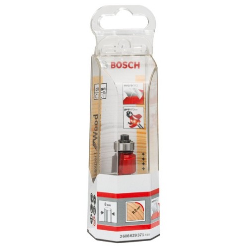 Fresa para redondear Expert for Wood, 8 mm, D 16,7 mm, R1 2 mm, L 12,7 mm, G 55 mm