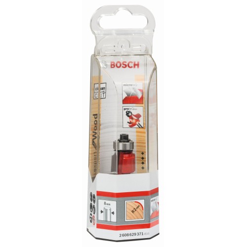 Fresa para redondear Expert for Wood, 8 mm, D 16,7 mm, R1 2 mm, L 12,7 mm, G 55 mm