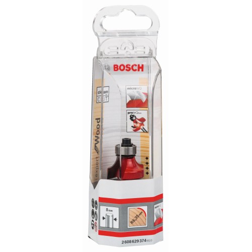 Fresa para redondear Expert for Wood, 8 mm, D 25,4 mm, R1 6,35 mm, L 12,7 mm, G 55 mm